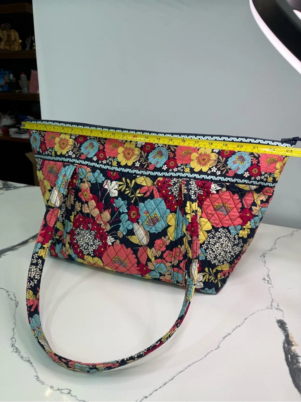 Vera Bradley XL Tote Bag Navy Floral Multicolor